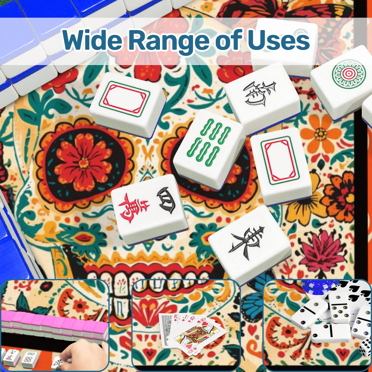 Day Of The Dead Mahjong Mat - Splash of Color Co.