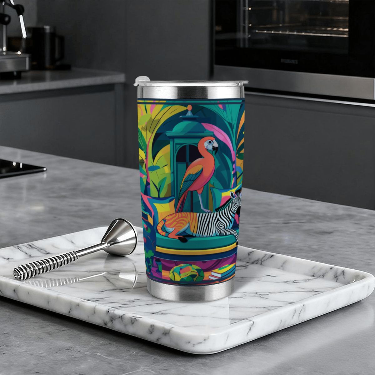 Wild Thang Jungle Print 20oz Tumbler with Lid and Straw - Splash of Color Co.