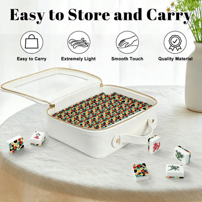 The Modmaxcentric Geometric American Mahjong Tiles And Carry Case - Splash Of Mahj And Color Co.