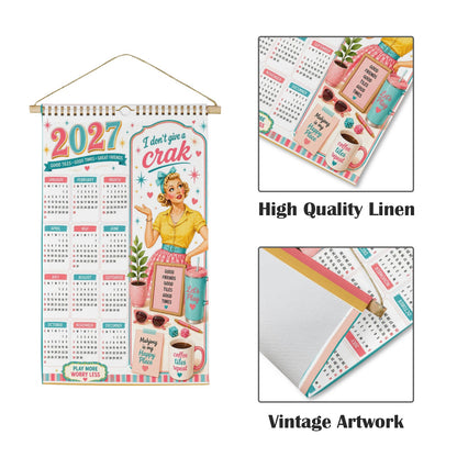2027 Mahjong Wall Calendar Funny I Don't Give A Crak