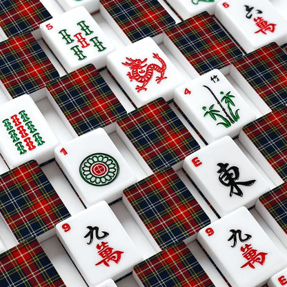 Tartan Plaid Traditional American Mahjong Tiles And Carry Case - Splash Of Mahj And Color Co.