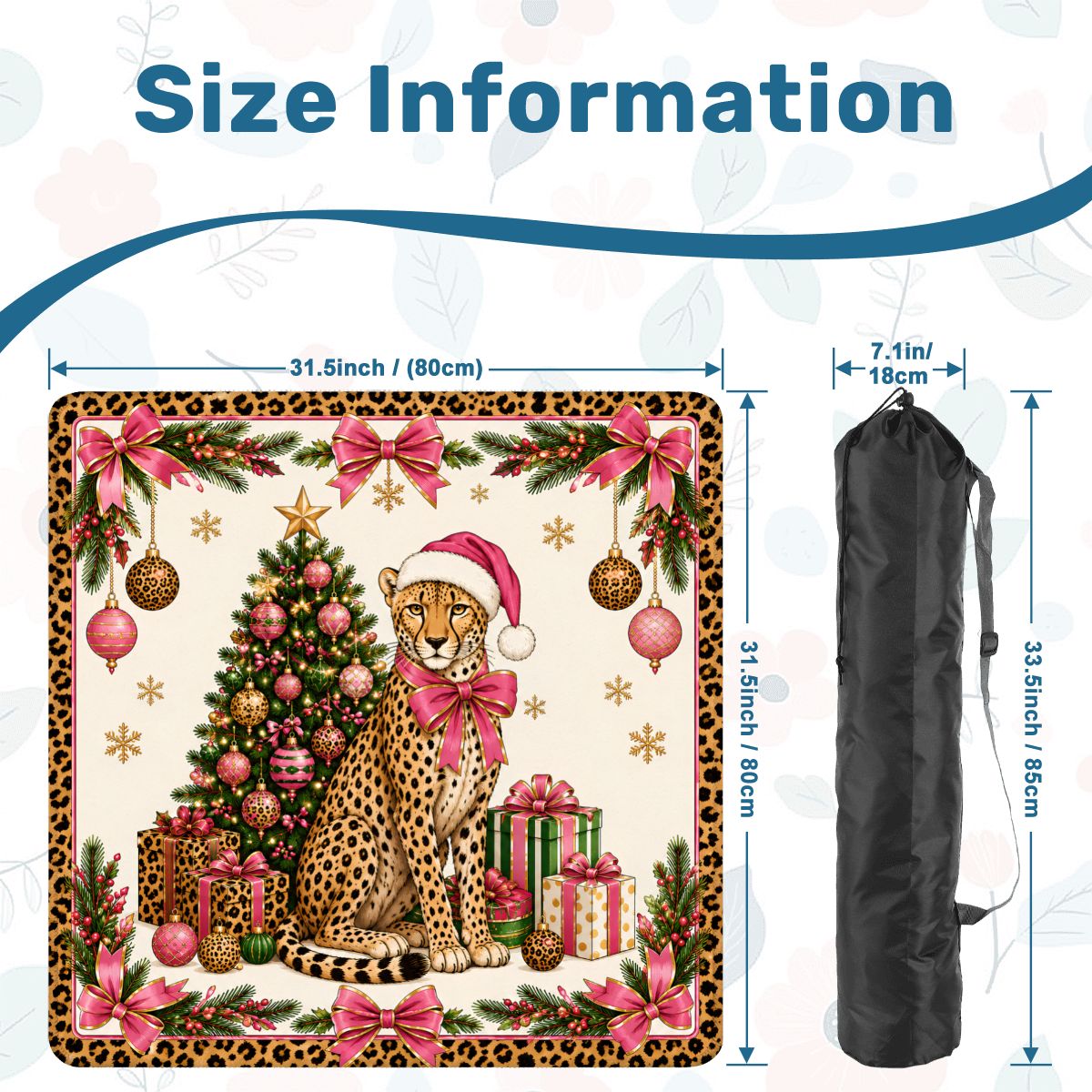 Leopard Luxe Holiday Collection Holiday Christmas Mahjong Mat - Splash Of Mahj And Color Co.