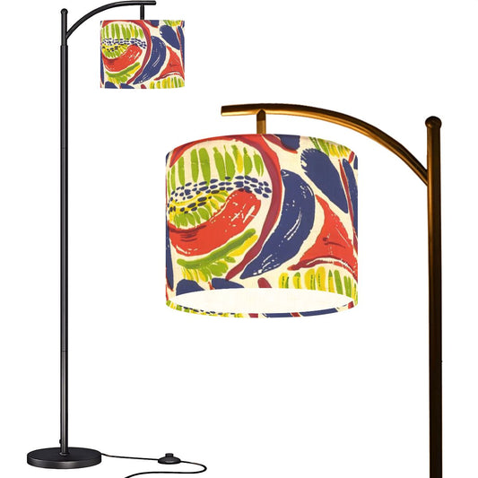 Modern Floral Heritage Abtract Boho Modern Arc Floor Lamp