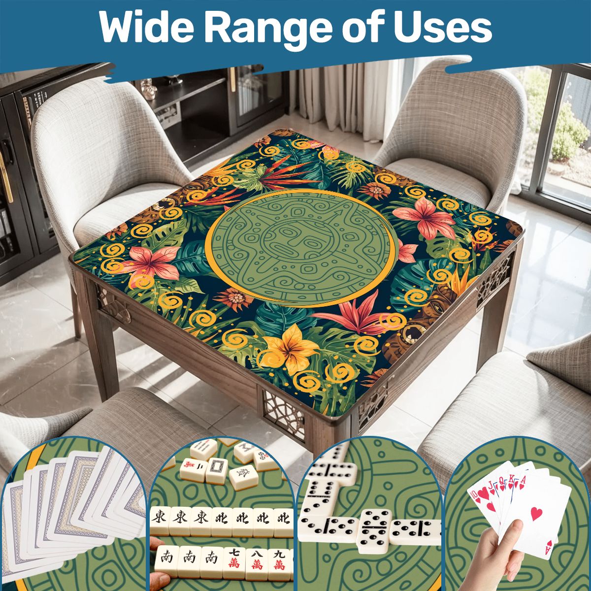 Tiki Time Infusion Tropical Mahjong Mat - Splash of Color Co.