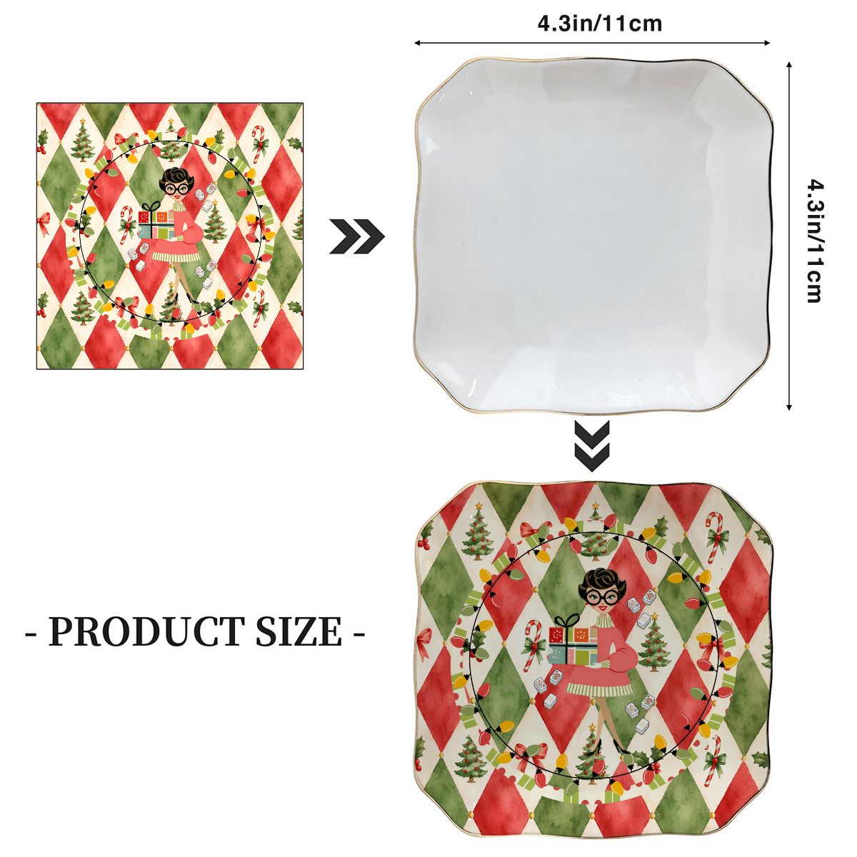 Cuz We Need A Little Christmas Scalloped Ceramic Mahjong Dice Tray