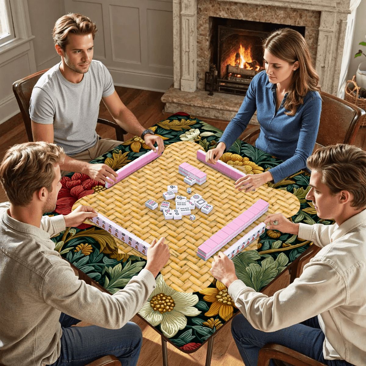 William Morris Floral Arts And Crafts Mahjong Mat