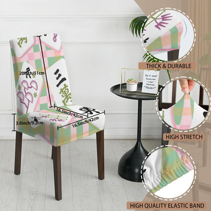 Preppy Mahjong Plaid Chair Covers Custom Chair Cover - Splash of Color Co.