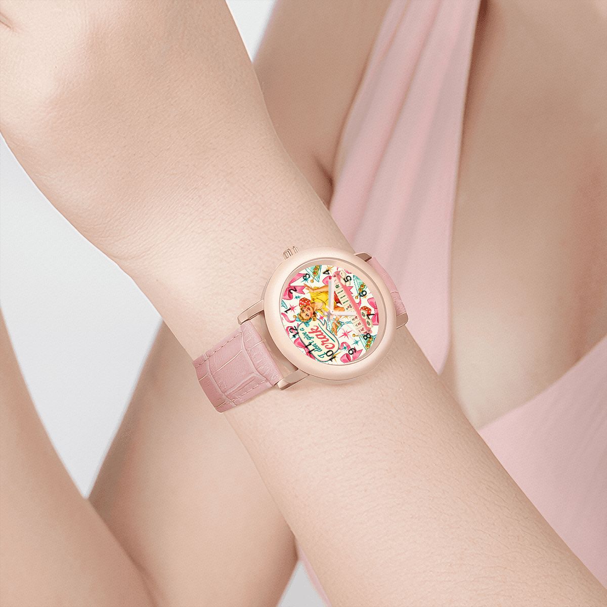 Funny Mahjong I Don't Give A Crak Women's Leather Watch - Splash Of Mahj And Color Co.