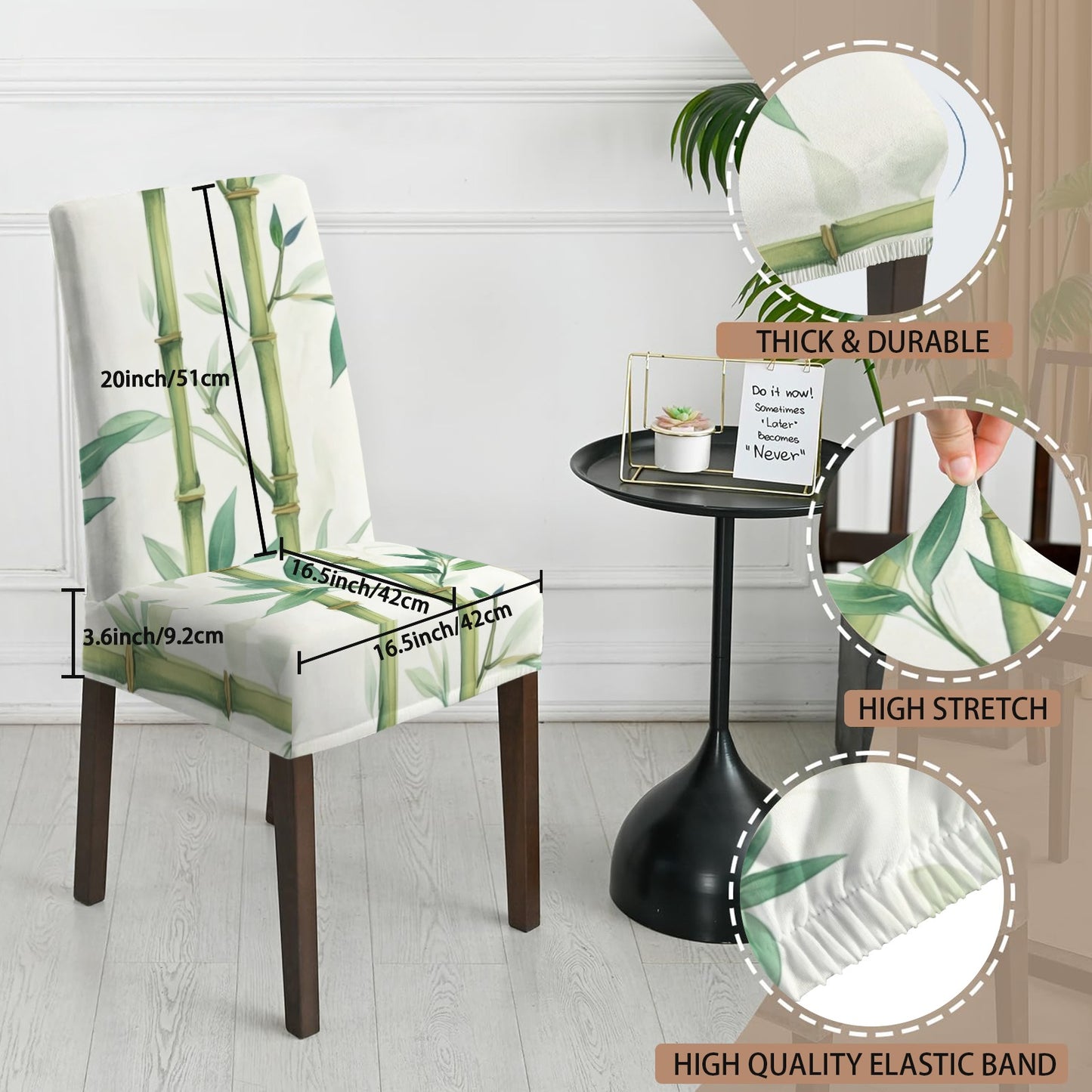 Watercolor Bamboo Asian Zen Garden Tile Chair Covers - Splash of Color Co.
