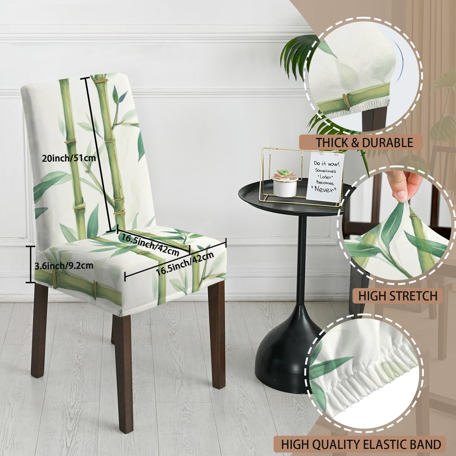 Watercolor Bamboo Asian Zen Garden Tile Chair Covers - Splash of Color Co.