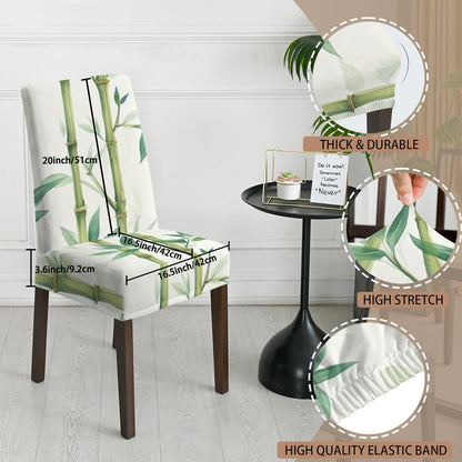 Watercolor Bamboo Asian Zen Garden Tile Chair Covers - Splash of Color Co.