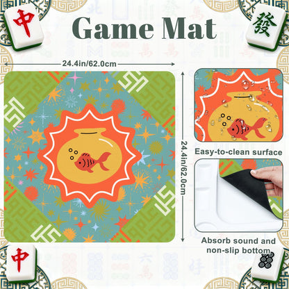 Mod Fish Mini Mahj Mat And Foldable Mahjong Table - Splash of Color Co.
