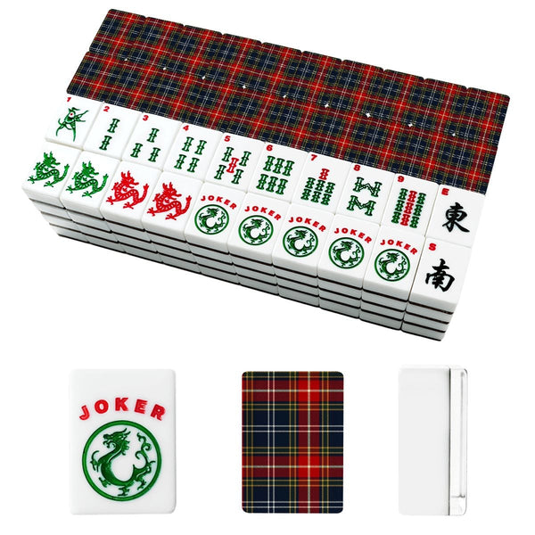 Tartan Plaid Traditional American Mahjong Tiles And Carry Case - Splash Of Mahj And Color Co.