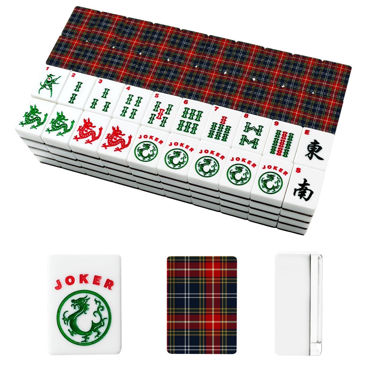 Tartan Plaid Traditional American Mahjong Tiles And Carry Case - Splash Of Mahj And Color Co.