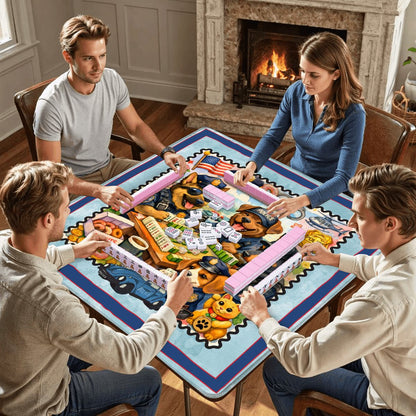 Paw Po Patrol Police Dogs Mahjong Mat - Splash of Color Co.