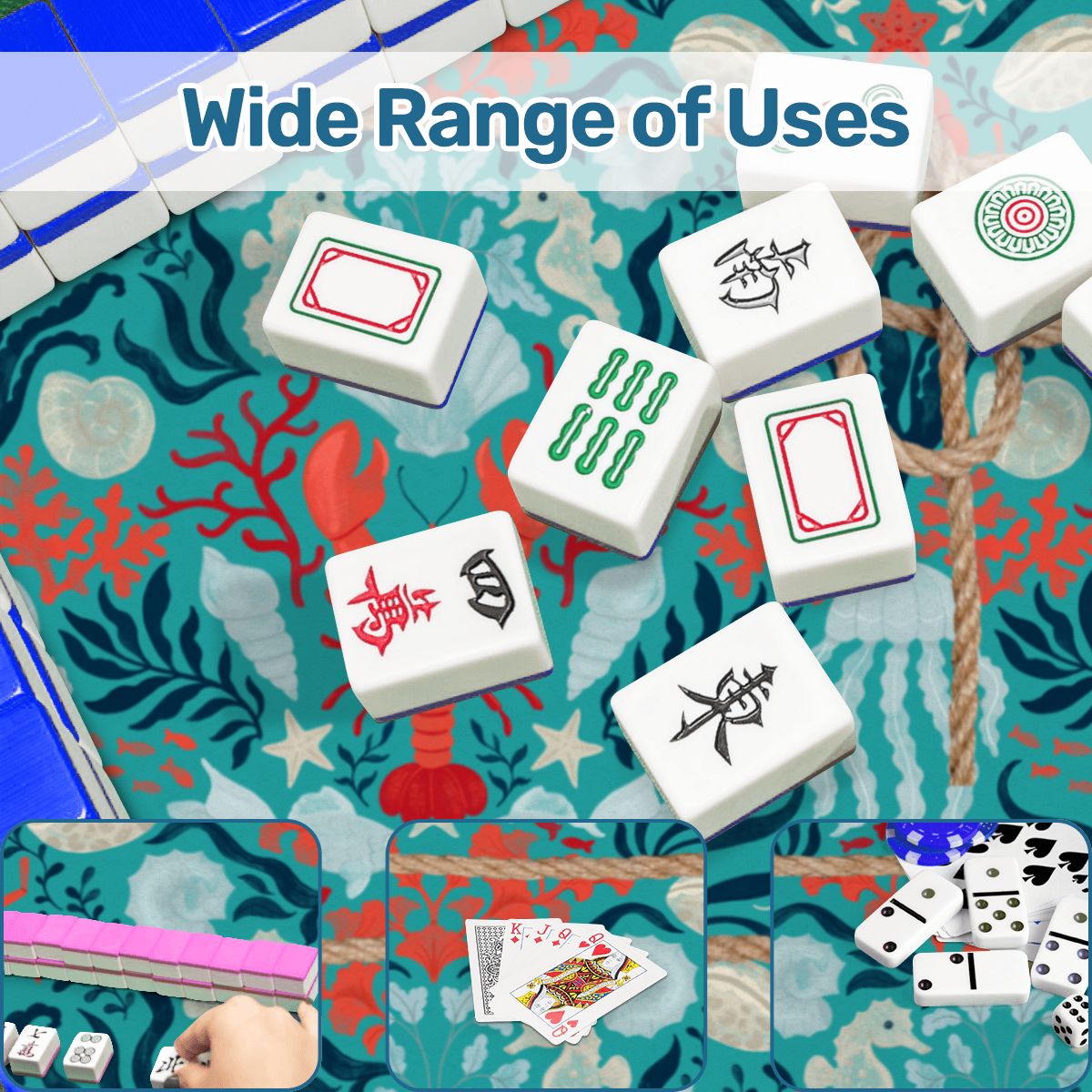 New England Nautical Scalloped Mahjong Mat