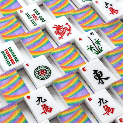LGBTQ Rainbow American Mahjong Tiles And Carry Case - Splash Of Mahj And Color Co.
