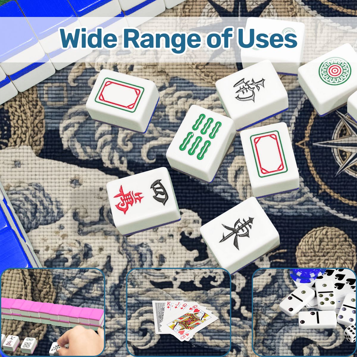 Where The Wind Blows, Faux Needlepoint Nautical Mahjong Mat - Splash of Color Co.