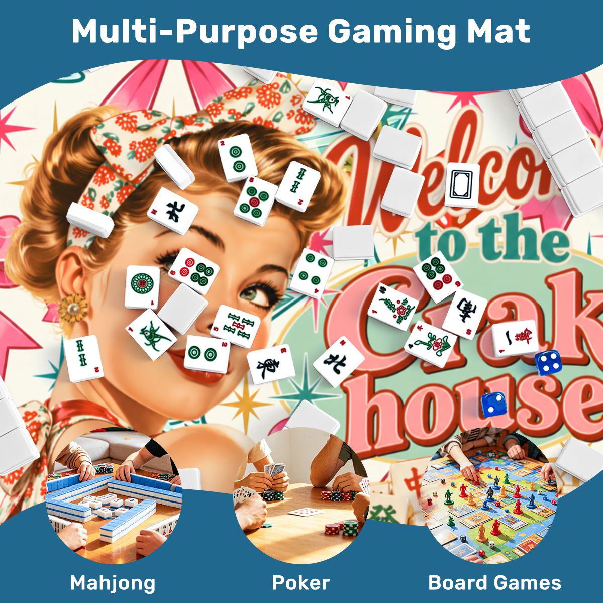 Funny Modcentric Welcome To The Crak House Mahjong Mat Sleek Surface