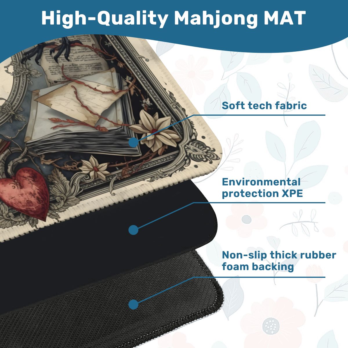 Edgar Allen Poe Enchanted Mahjong Mat - Splash of Color Co.