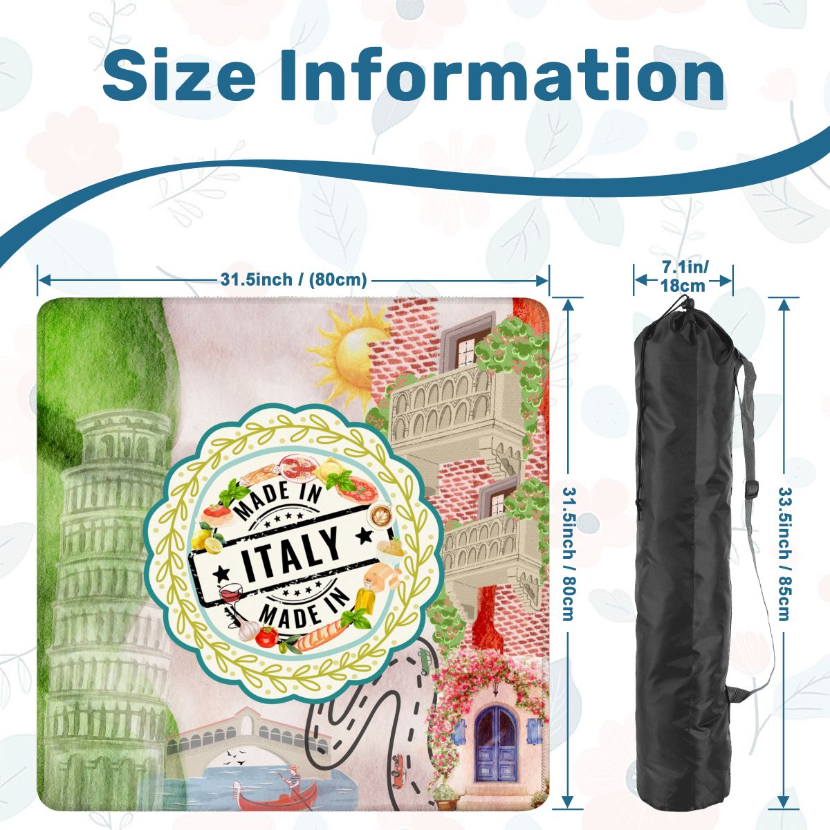 Italian Foodie Mahjong Mat, Tour Of Italy - Splash of Color Co.