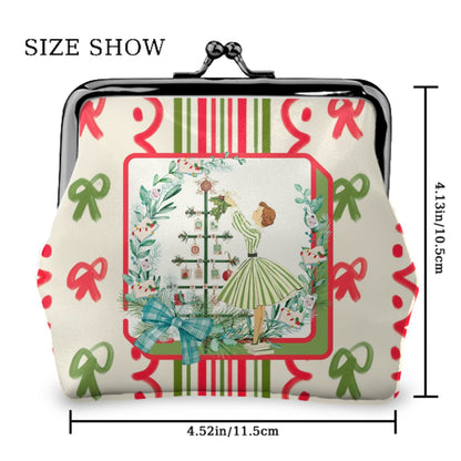 Books Nooks And Mahjong Christmas Nostalgia Women's Kiss Lock Coin Purse