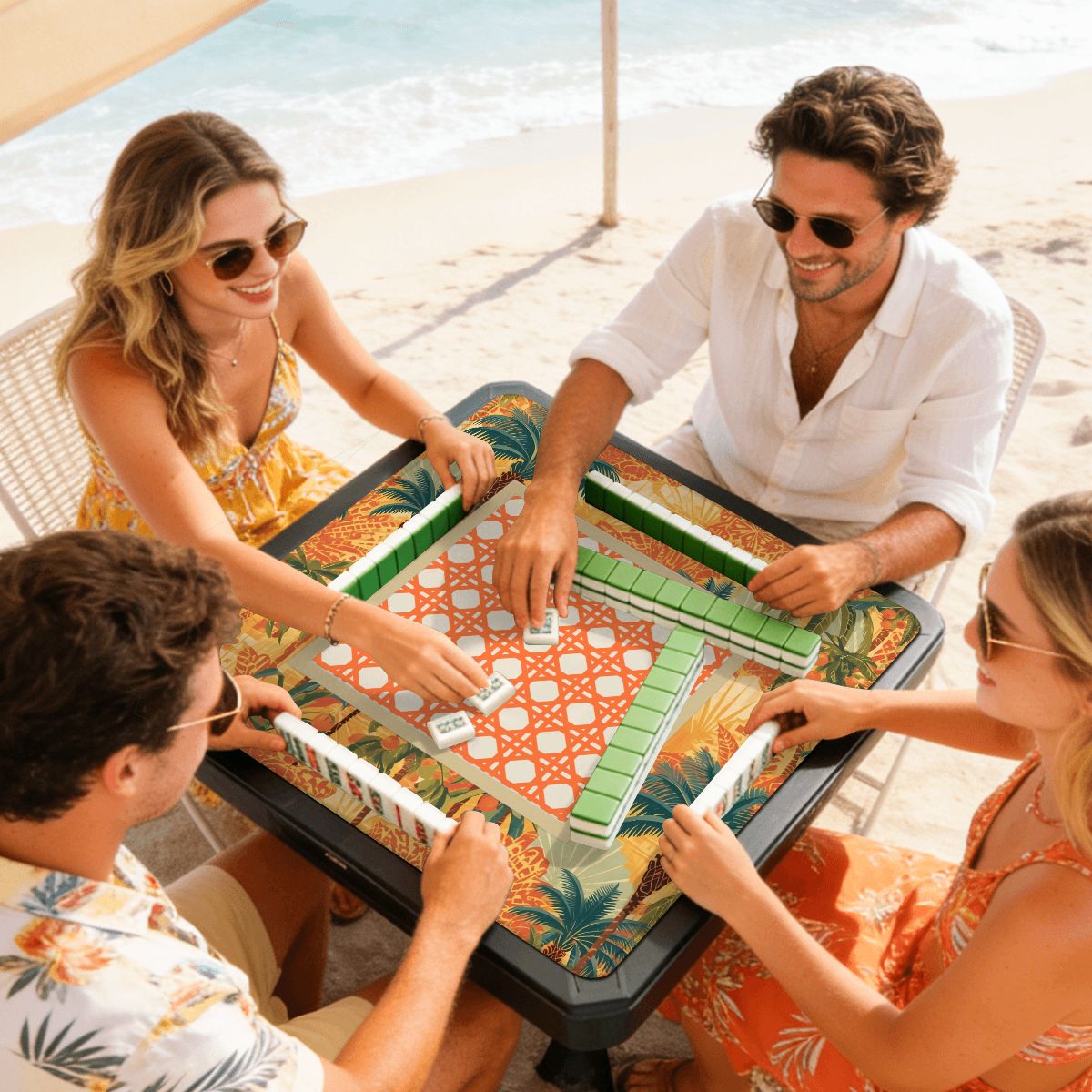 Tropicala Palm Mini Mahjong Mat (Ship Rolled up) - Splash of Color Co.