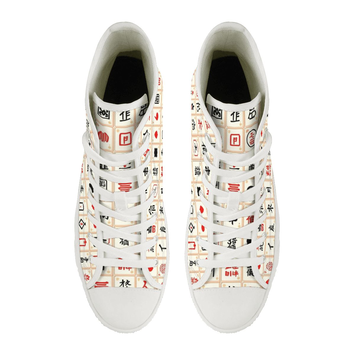 Mahjong Designed Hip Men's High Top Canvas Sneakers - Splash of Color Co.