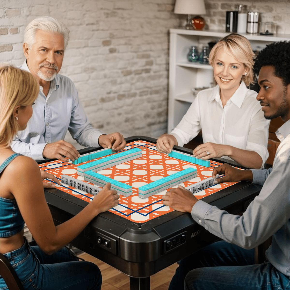 Cane Glow Minimalist Modern Mahjong Mat - Splash of Color Co.