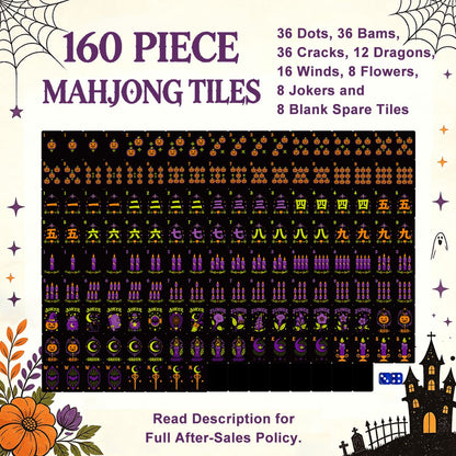 The Mod Mash Pumpkin Hex Halloween Mahjong Tiles And Carry Case