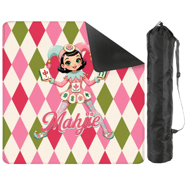 Mahjie The Mascot Harlequin Designed Whimsical Mahjong Mat