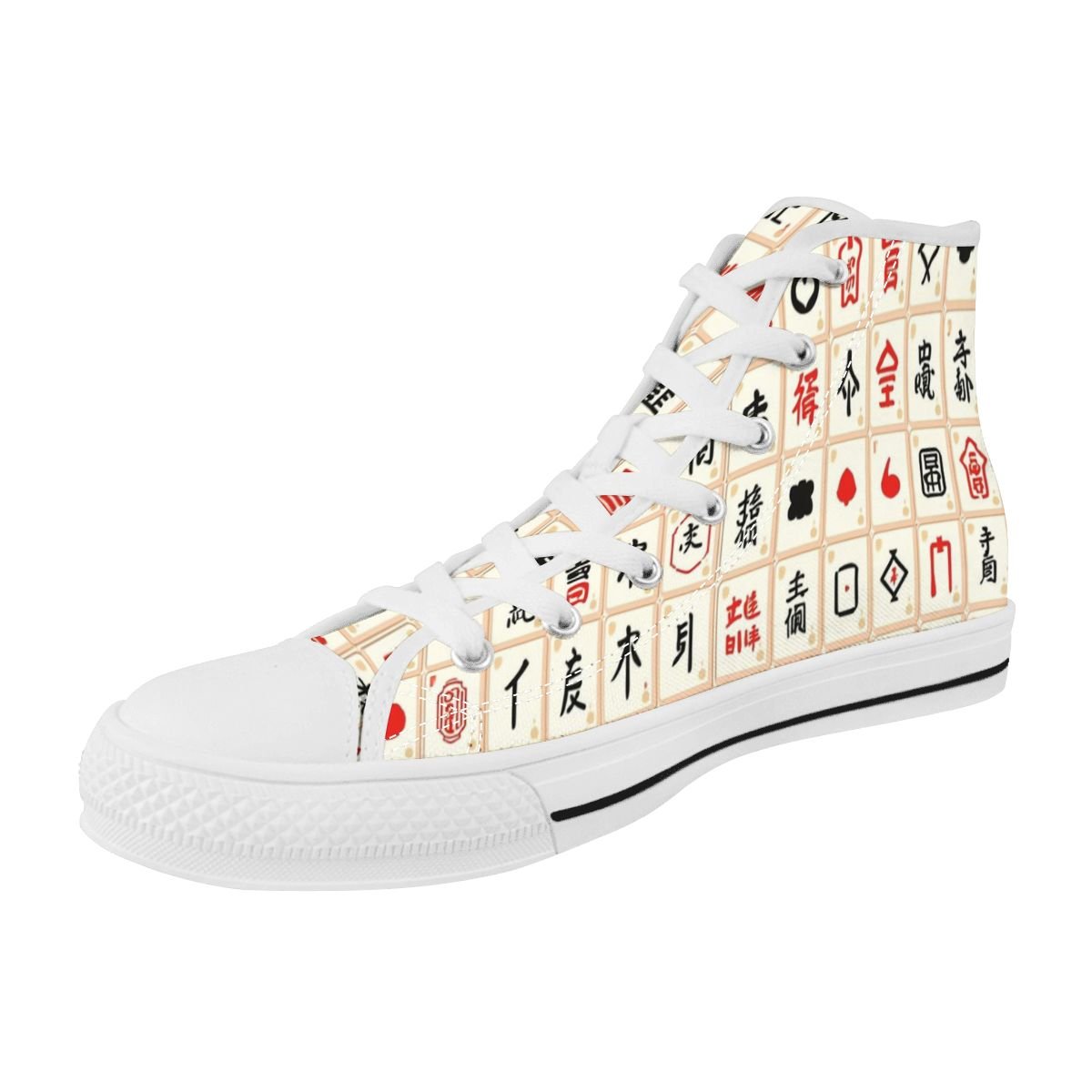 Mahjong Designed Hip Men's High Top Canvas Sneakers - Splash of Color Co.