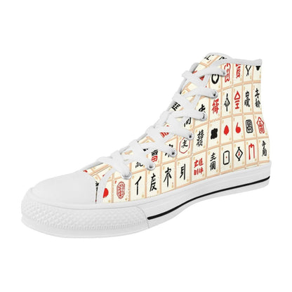 Mahjong Designed Hip Men's High Top Canvas Sneakers - Splash of Color Co.