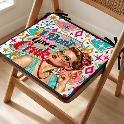 Funny Mahjong I Don't Give A Crak Quilted Chair Cushion