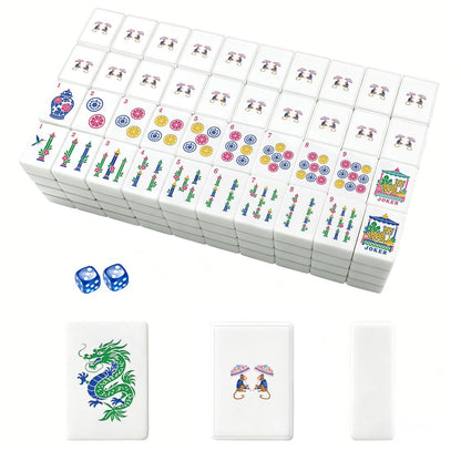 Monkey Paradise Mahjong Tiles Set (Traditional Porcelain Style) (Single Layer)