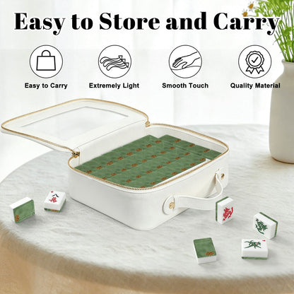 Jade Ite Inspired American Mahjong Tiles And Carry Case - Splash Of Mahj And Color Co.