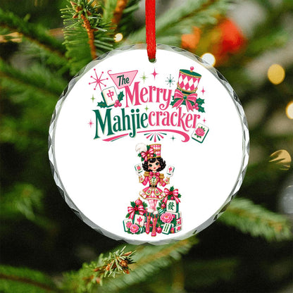 The Merry Mahjiecracker Mahjong Lover Christmas Glass Ornament