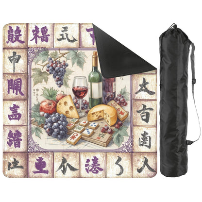 Mahjong Wine Mat, Cheese And Wine Mahj Night Game Mat - Splash of Color Co.