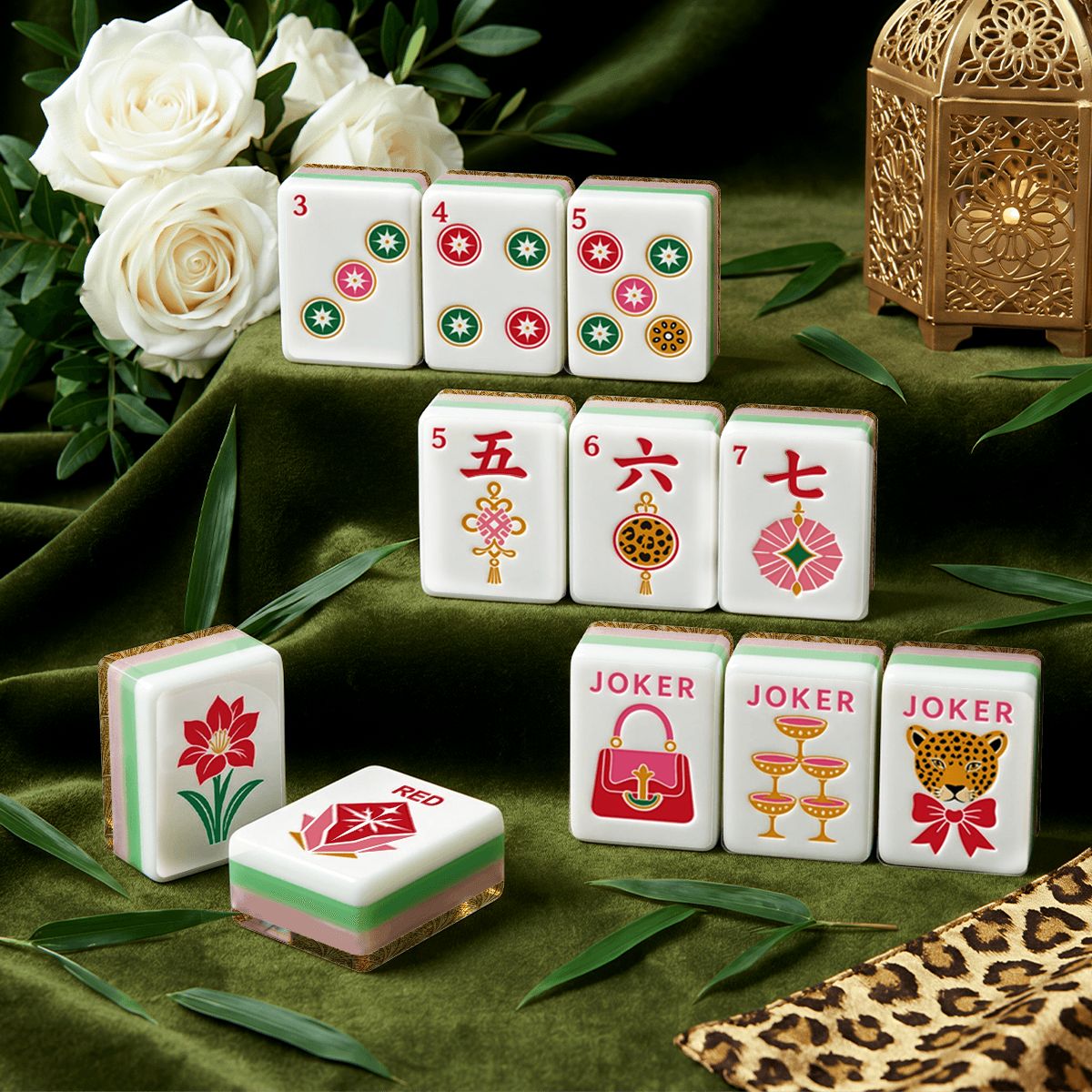 Nutcracker Soldier 4 Layer Gold Glam Holiday American Mahjong Tiles And Carry Case - Splash Of Mahj And Color Co.