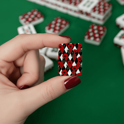 Harlequin Romance Red Poppy Play American Mahjong Tiles And Carry Case - Splash Of Mahj And Color Co.