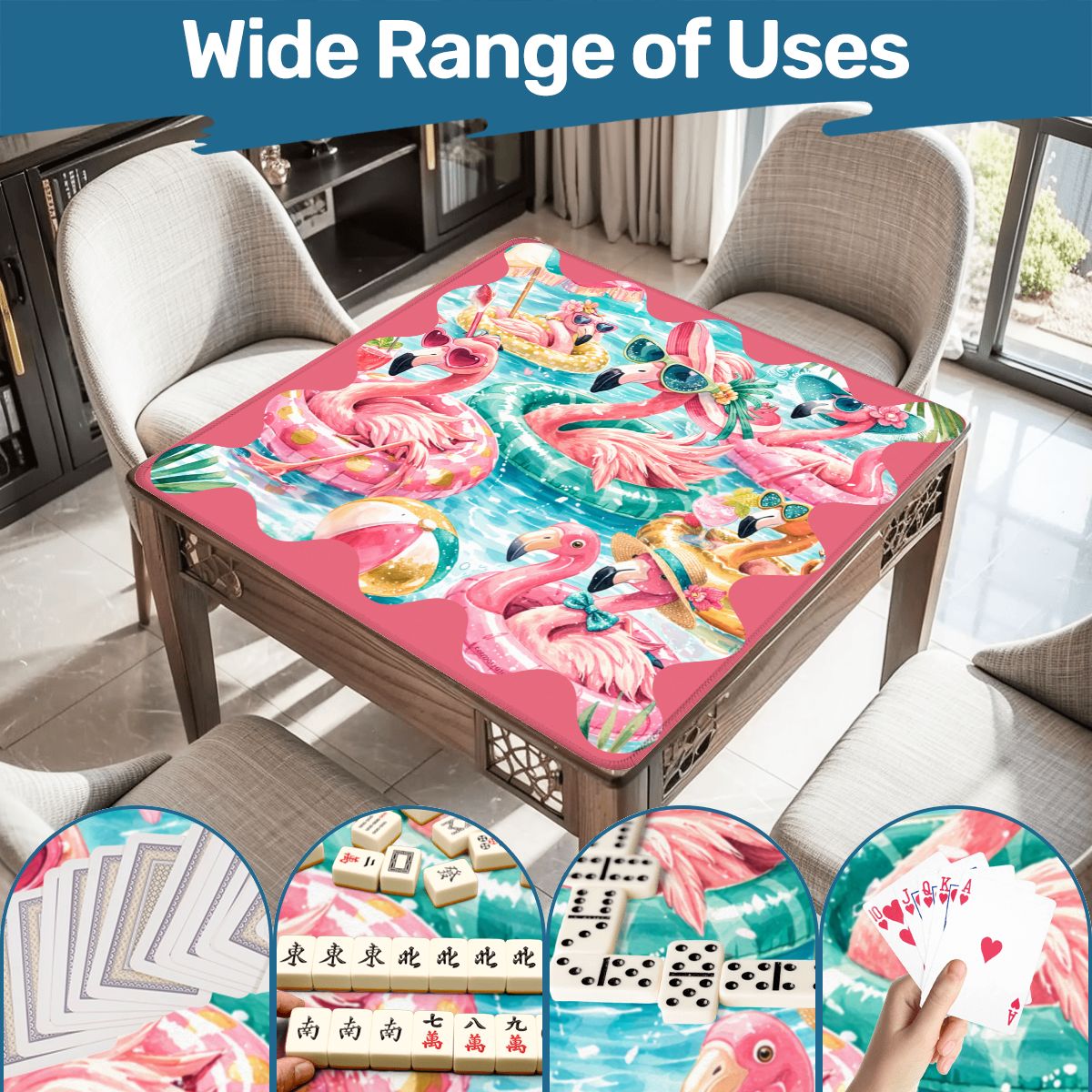 Flamingo Palm Party Mahjong MatMahjong Mat - Splash of Color Co.
