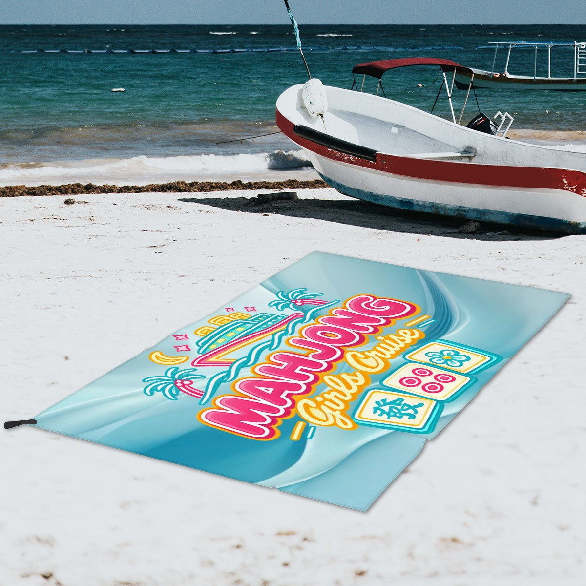 Mahjong Girls Cruise, Pool Beach Microfiber Quick Dry Towel - Splash of Color Co.