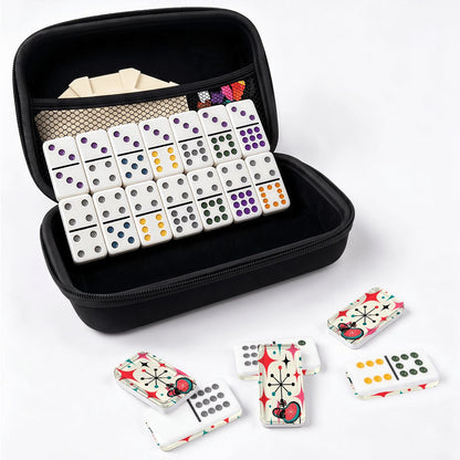 The Cat's Meow Modcentric Double 12 Mexican Train Dominoes Set - Splash Of Mahj And Color Co.