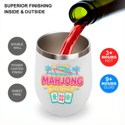 Mahjong Girls Cruise Egg - Shaped Tumbler - Splash of Color Co.