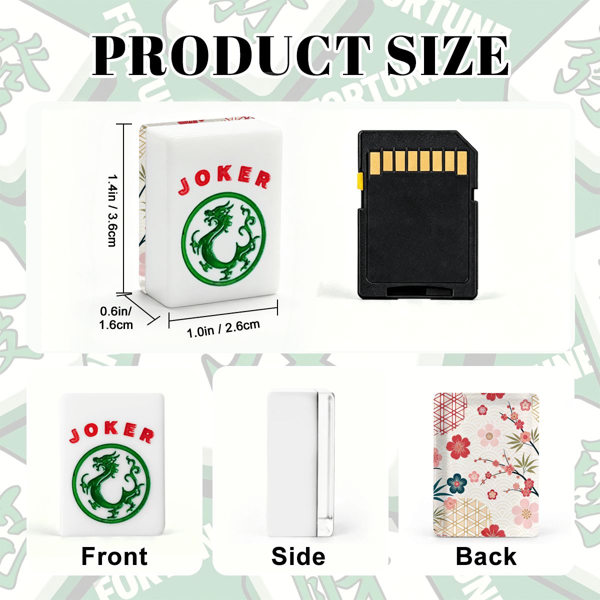 Asian Floral Cherry Blossom American Mahjong Tiles And Carry Case - Splash Of Mahj And Color Co.