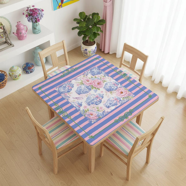 The Ginger Jar Garden Chinoiserie Preppy Mahjong Mat - Splash of Color Co.