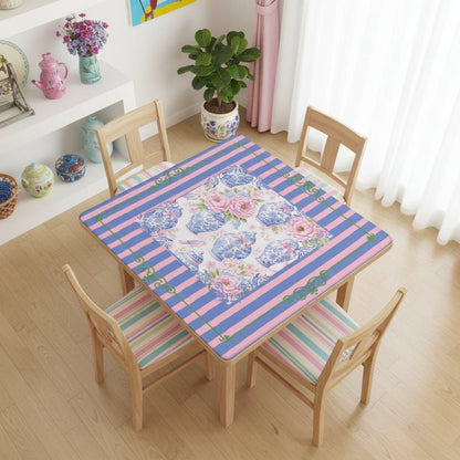 The Ginger Jar Garden Chinoiserie Preppy Mahjong Mat - Splash of Color Co.