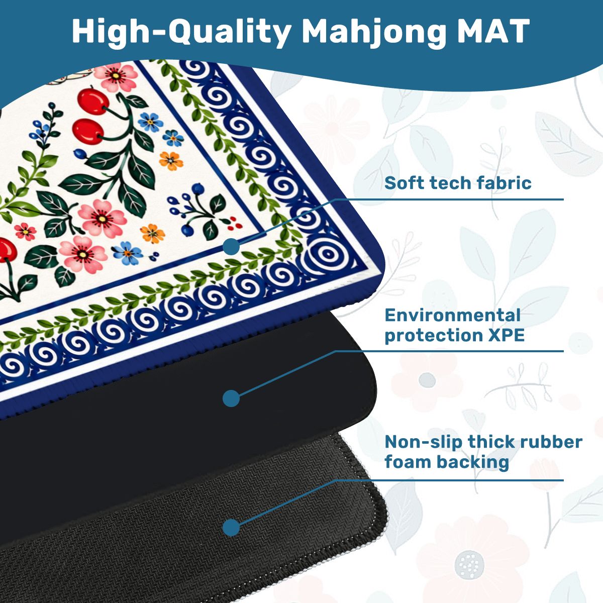 Cherry Toad Polish Pottery Inspired Mahjong Mat - Splash Of Mahj And Color Co.