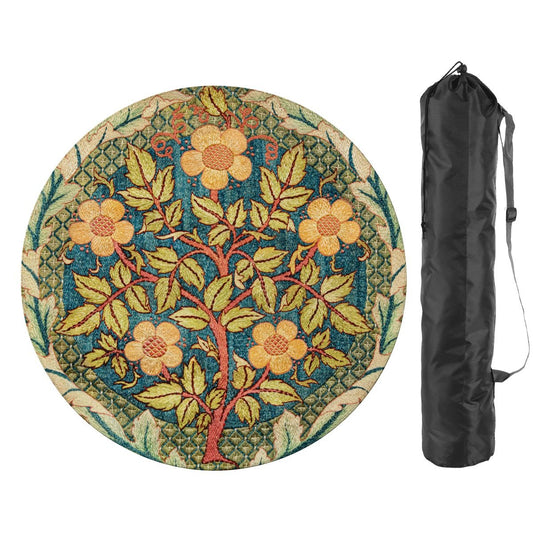 William Morris Inspired Tapestry Tree Round Mahjong Mat - Splash Of Mahj And Color Co.