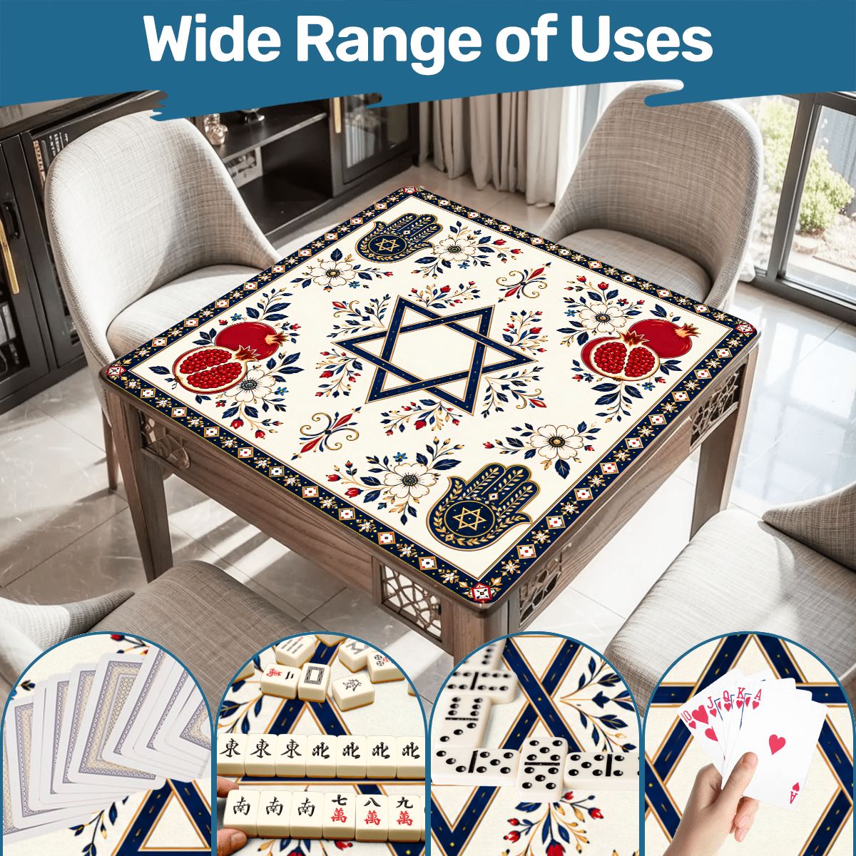 Star of David Hanukkah Mahjong Mat - Splash Of Mahj And Color Co.